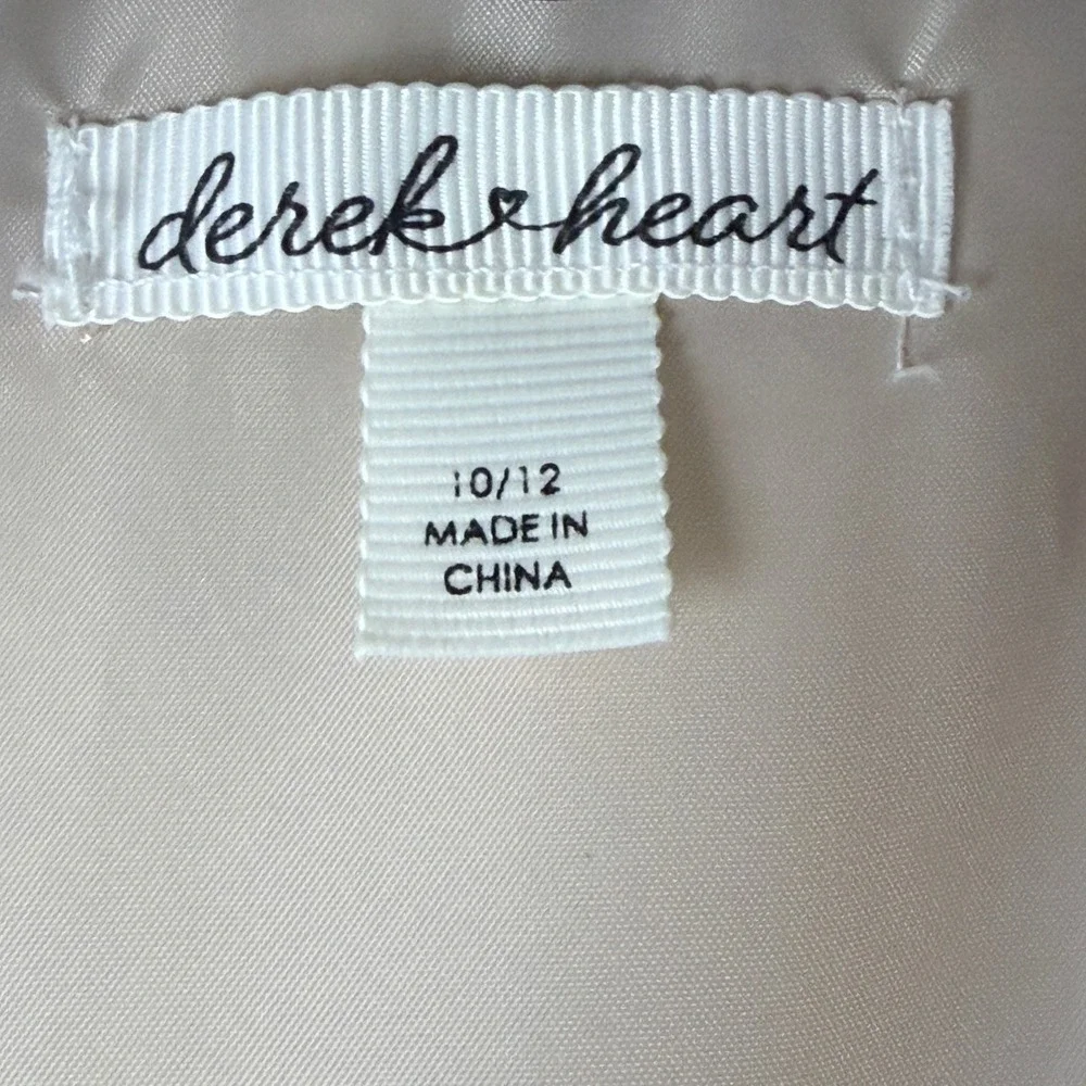 Derek Heart Puffer Vest Girls 10/12 Blush Pink Mock Neck Zip Front Quilted Gilet